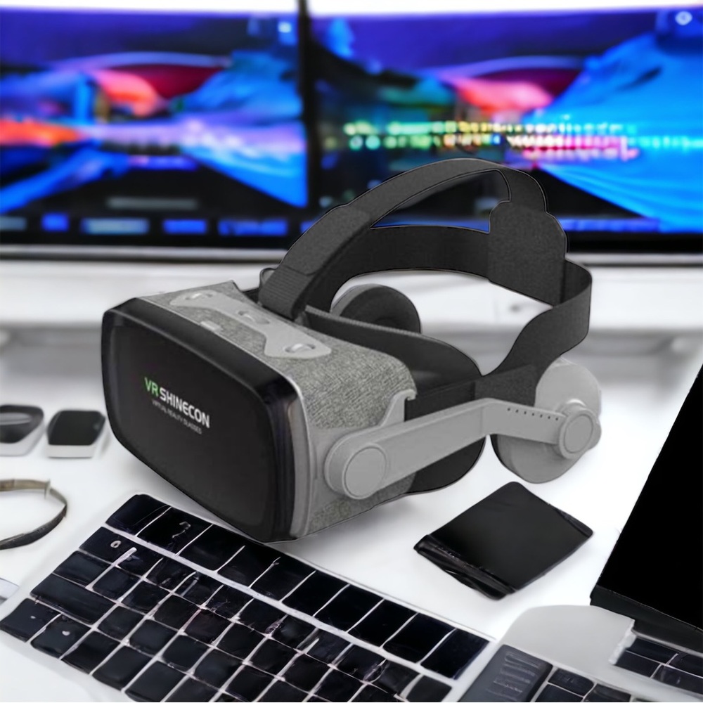 VR Shinecon Virtual Reality Glasses Padded Headset Comfort for Ears & Face